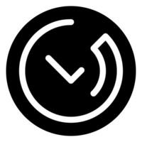 Clock icon black color in flat style. Watch illustration on white isolated background. Timer button business concept. vector