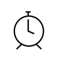Alarm clock icon illustration. A thin line sign. Isolated contour symbol illustration vector