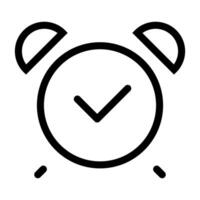 Alarm Clock Icon . Outline Alarm Clock Sign. Isolated Contour Symbol Illustration vector