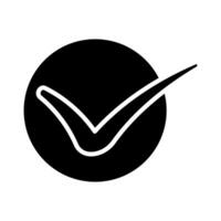 check mark icon over white background, line style, illustration design vector