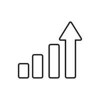 Line chart icon, illustration. Flat design style eps 10 vector