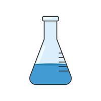 Erlenmeyer flask illustration. Lab utensil illustration isolated on white vector