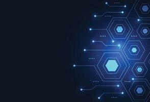 Abstract technology blue hexagons pattern background for Network connection concept with mesh dots and lines innovation. vector