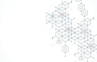 Abstract geometric boxes pattern dot line connection background. Modern technology with square mesh. Geometric on white background with lines. Cube cell. illustration vector