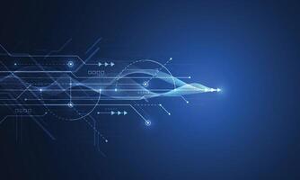 Abstract digital background with technology circuit board texture. Electronic motherboard illustration. vector