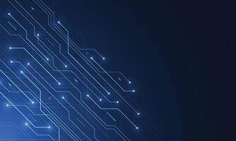 Abstract blue glowing line technology circuit board background design. Communication dot and line speed internet concept. illustration vector