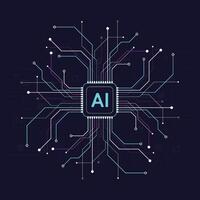 Abstract technology artificial intelligence chipset design futuristic concept technology for web, banner, card, cover. vector