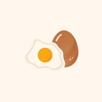 Boiled Egg And Normal Egg Design. Protein Source For healthy Lifestyle vector
