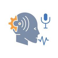 Speech recognition black line icon vector