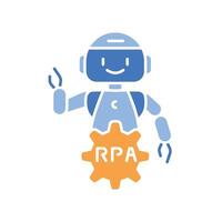 Robotic process automation black line icon vector