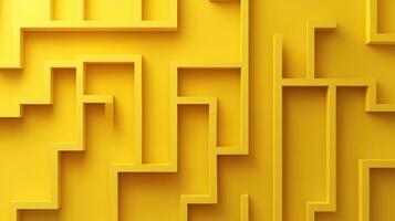 Vibrant yellow geometric maze background with 3d cubic patterns creating a modern and abstract design ideal for dynamic visual projects. Deadline approaching photo