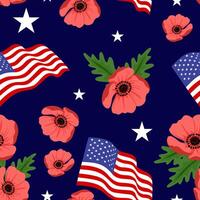 The Memorial Day seamless pattern background vector