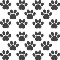 Seamless Pattern of Dark Grey Animal Paw Prints on a Light Background vector