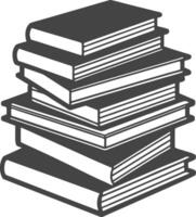 Monochrome Illustration of a Stack of Various Sized Books vector