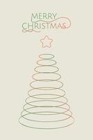 Christmas card geometric design. Merry Christmas or New Year banner template with a geometric Christmas tree. Brutalist greeting card with abstract Christmas tree for card, banner, poster, web. vector