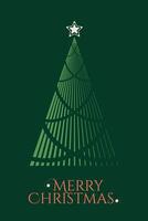 Christmas card design. Merry Christmas or New Year banner template with a geometric Christmas tree. Brutalist greeting card with abstract Christmas tree for card, banner, poster, web. vector