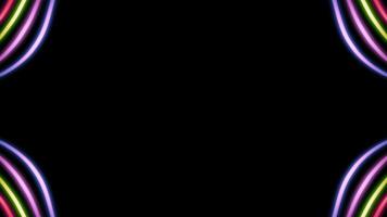 glowing colorful border with black background video