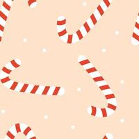 Christmas candy cane seamless pattern. Cute Christmas seamless pattern on pastel background. Perfect for wrapping paper, textile, fabric and so on vector