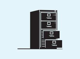 Solid Black File Cabinet vector