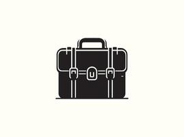 Black Briefcase Silhouette for Office Use vector