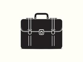 Flat Black Icon of Briefcase Silhouette vector