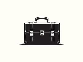 Simple Briefcase Shape in Black Silhouette vector