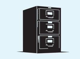 Office File Cabinet in Silhouette Style vector