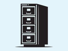 Filing Cabinet Silhouette Isolated on White vector