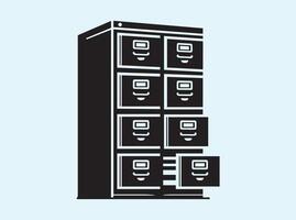 Silhouette of a File Cabinet vector