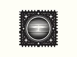 Stamp Edge Frame in Solid Black vector