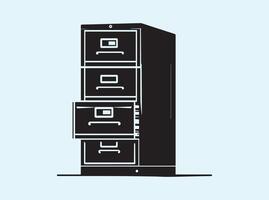 Minimalist Silhouette of Office File Cabinet vector
