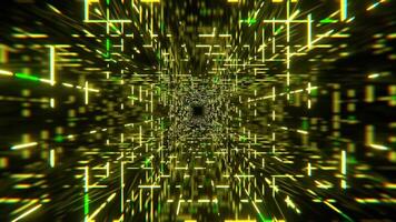 amarelo e verde simples quadrado cyber túnel fundo vj ciclo dentro 4k video