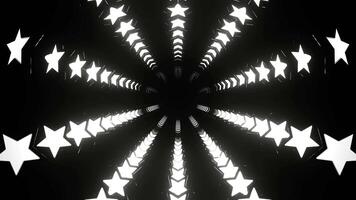branco túnel com piscando néon estrelas fundo vj ciclo dentro 4k video