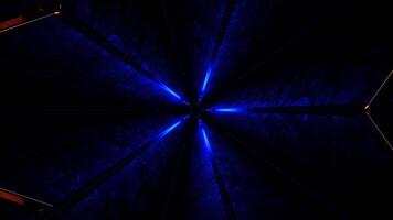 Orange and Deep Blue Rotating Alien Tunnel with Star Shape Background VJ Loop in 4K video
