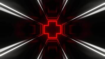 vermelho e branco abstrato quarto com néon luz fundo vj ciclo dentro 4k video