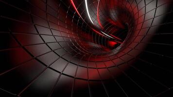 vermelho e branco energia fluxos comovente ao longo anel túnel fundo vj ciclo dentro 4k video