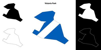 Victoria Park ward blank outline map set vector