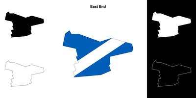 East End blank outline map set vector