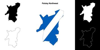 Paisley Northwest blank outline map set vector