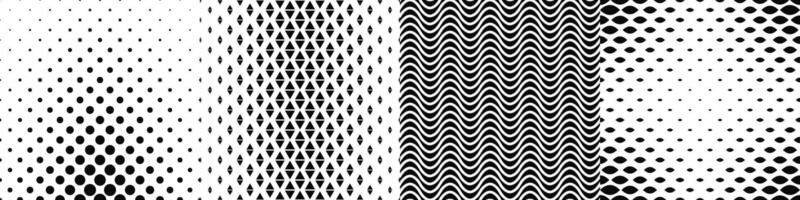 Black and white pattern set with geometrical shapes vector