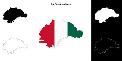 La Barca municipality, Jalisco outline map set vector