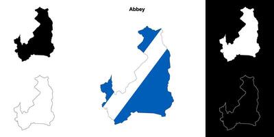 Abbey blank outline map set vector