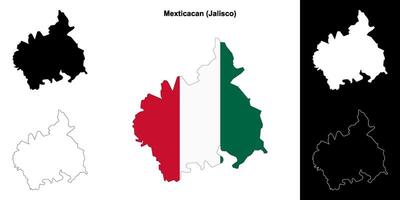 Mexticacan municipality, Jalisco outline map set vector