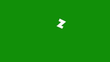 dormindo zzz animação verde tela fundo, zzz dormir , dormindo símbolo zzz animação video