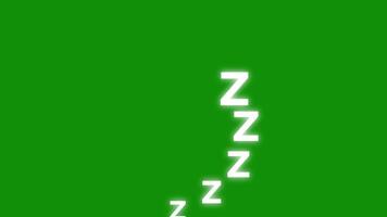 Sleeping symbol zzz on green screen animation , zzz with alpha channel video