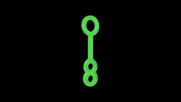 Bubble Wand Rotating on a Transparent Background. Seamless Loop. 4K video