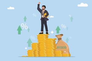 Visualizing Key Concepts of Interest Rates and Dividends for Strategic Financial Growth and Investment Planning. vector