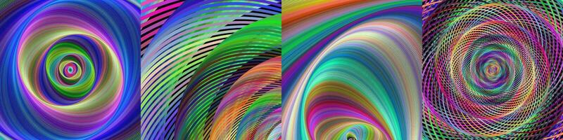 Abstract multicolor digital art background collection vector