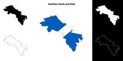 Hamilton North and East blank outline map set vector