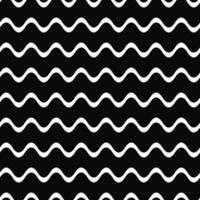 Seamless black white wave pattern background vector